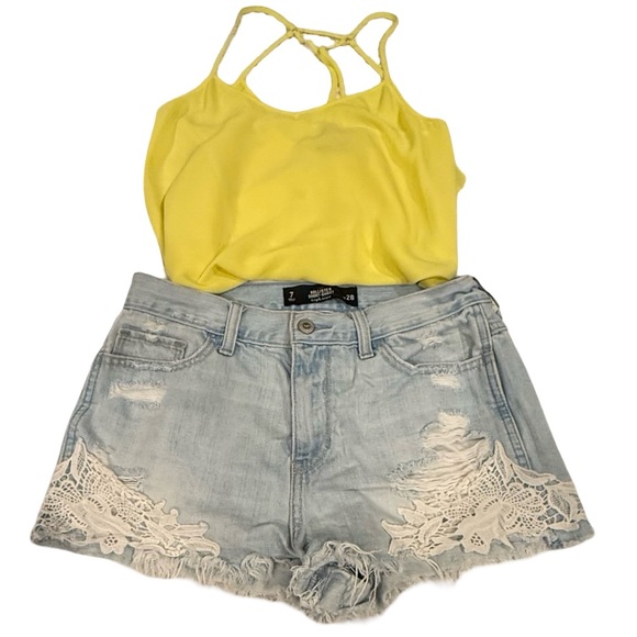 Hollister Light Blue Jean Shorts with Lace - Picture 10 of 10